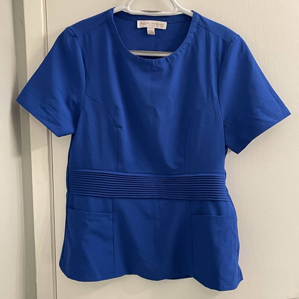 Happily Scrubbed blue scrub top